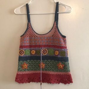 Lucky brand crochet hippie tank top